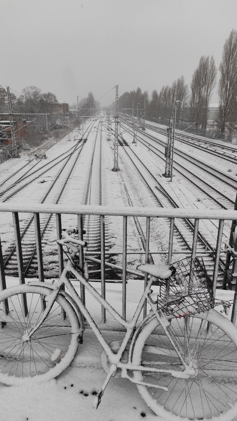 Le ring enneigé et le vélo