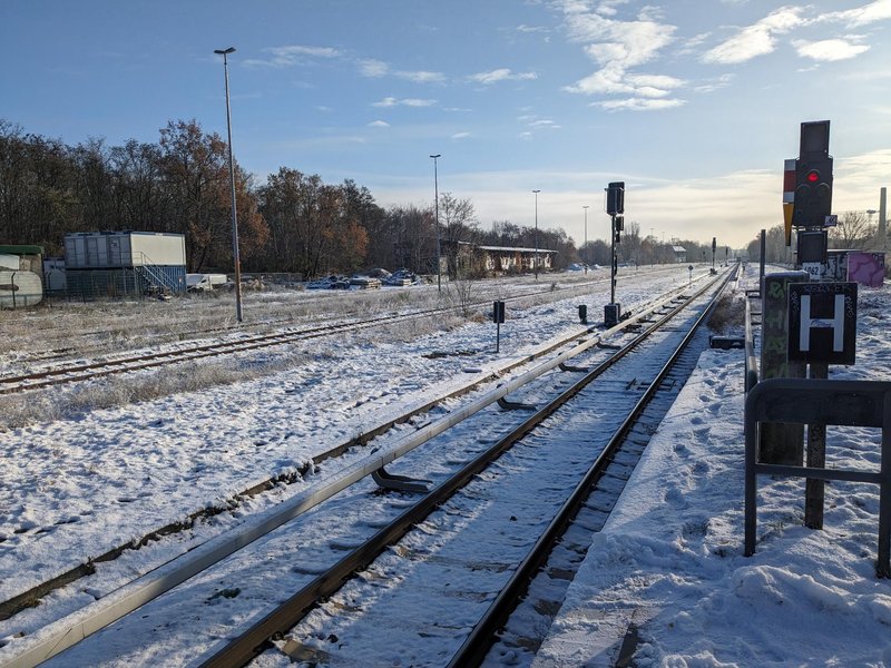 Les rails allemands sous la neige